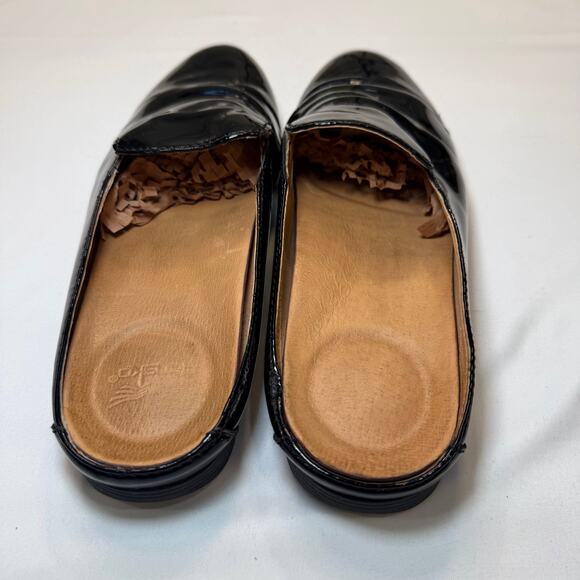 Dansko Lexie Mule Black Patent Leather Slip On Clog Womens 40 Comfort Shoe - Picture 7 of 12